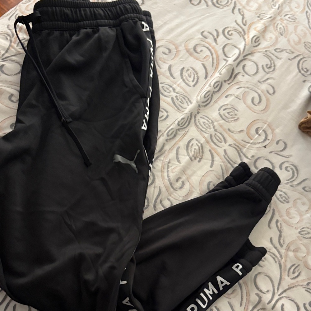 Puma Black Track Pants with Logo